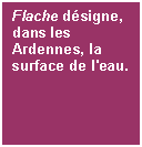 Casella di testo: Flache dsigne, dans les Ardennes, la surface de l'eau.

